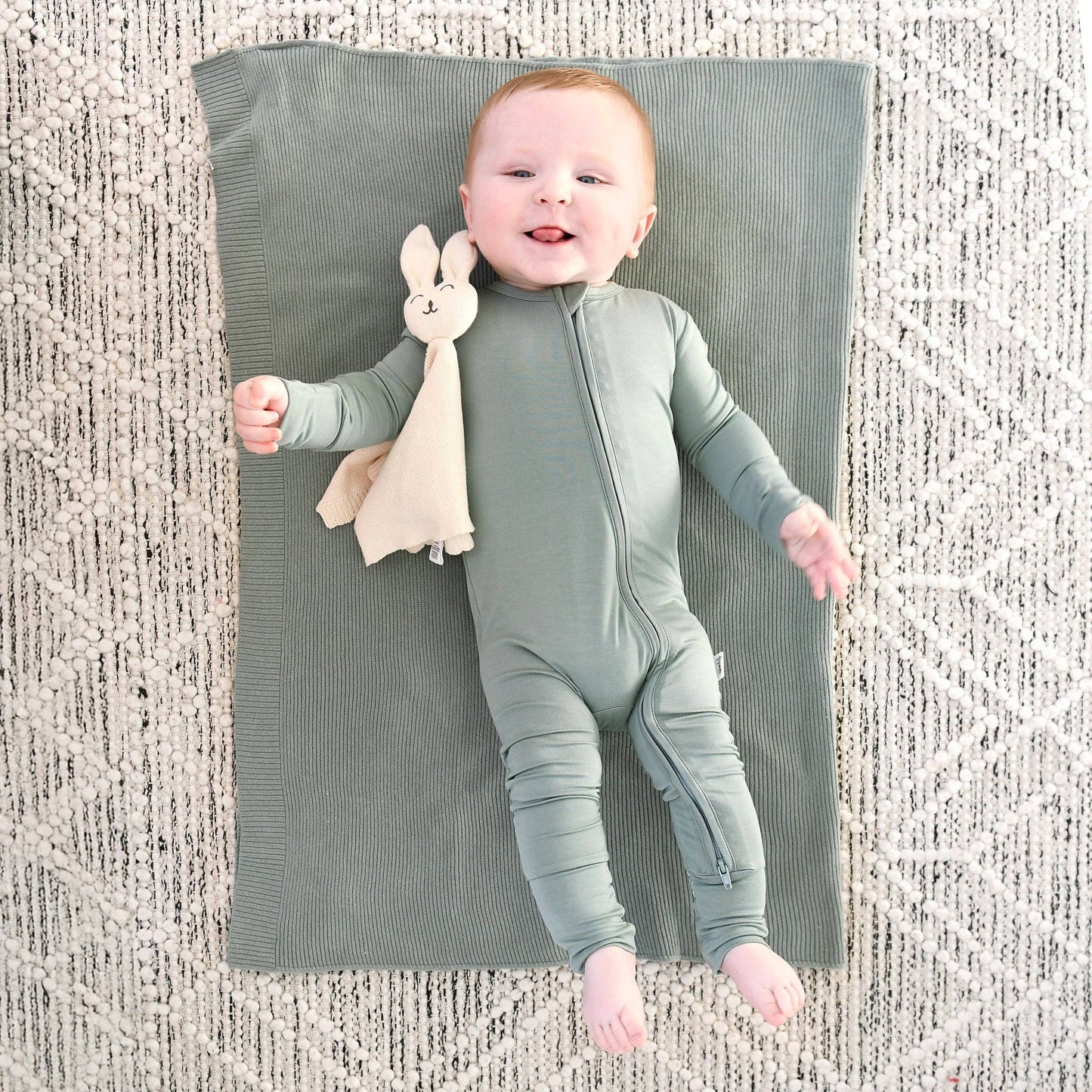 Eucalyptus ZIP Bamboo Keepsake Two Way Zipper Baby Outfit