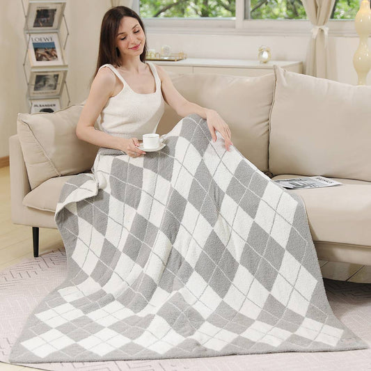 Argyle Reversible Throw Blanket