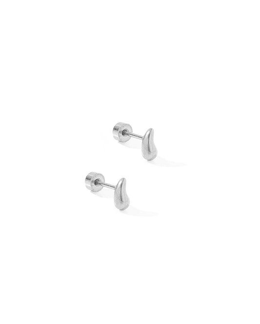 Screwback Stud Earrings - Emma Silver
