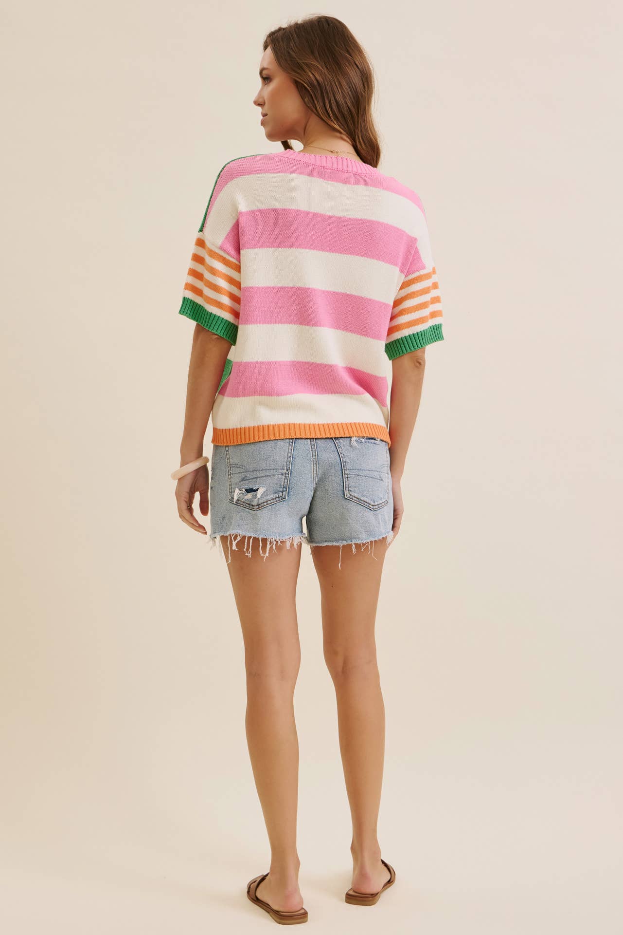 Summer multi stripe sweater top