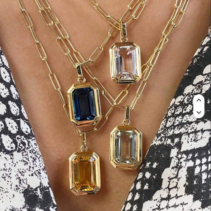 Stainless Steel Square Stone necklace
