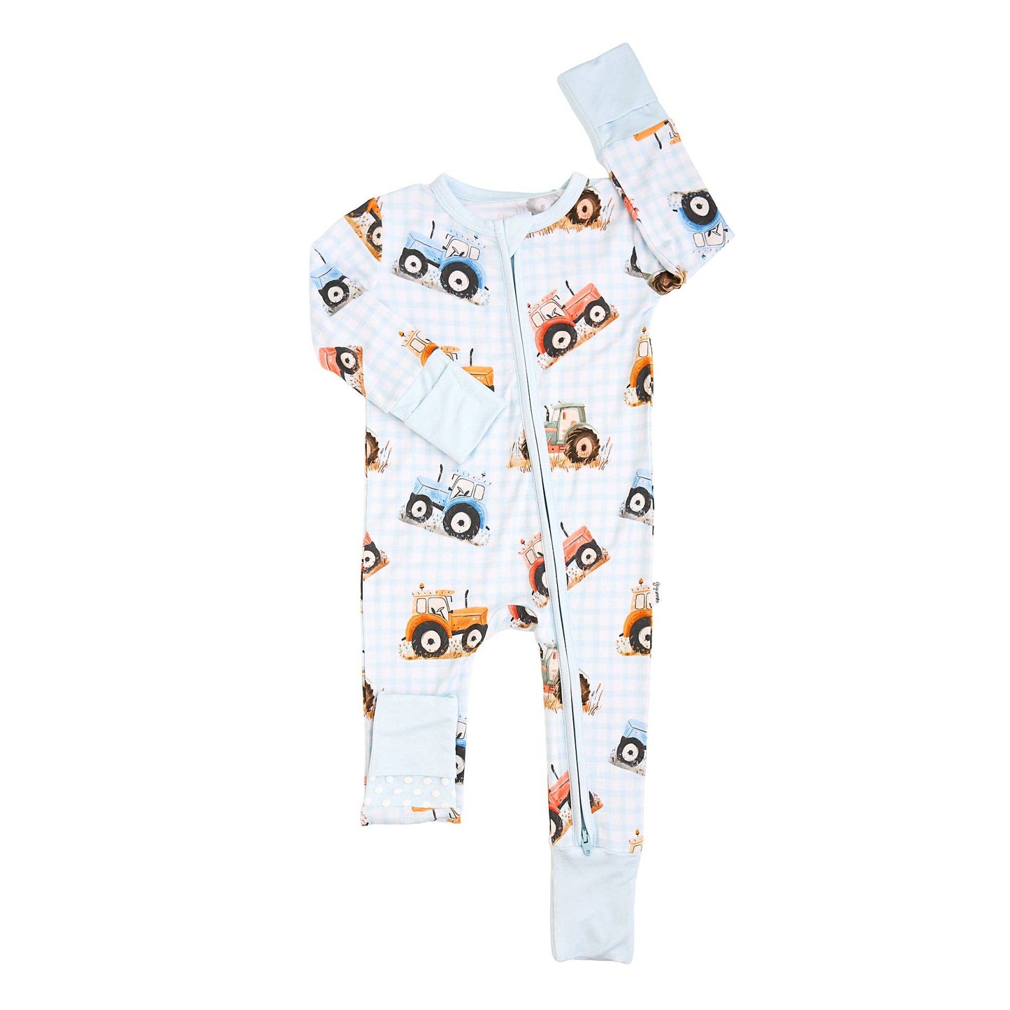 Luca ZIP One Piece Tractor Baby Outfit