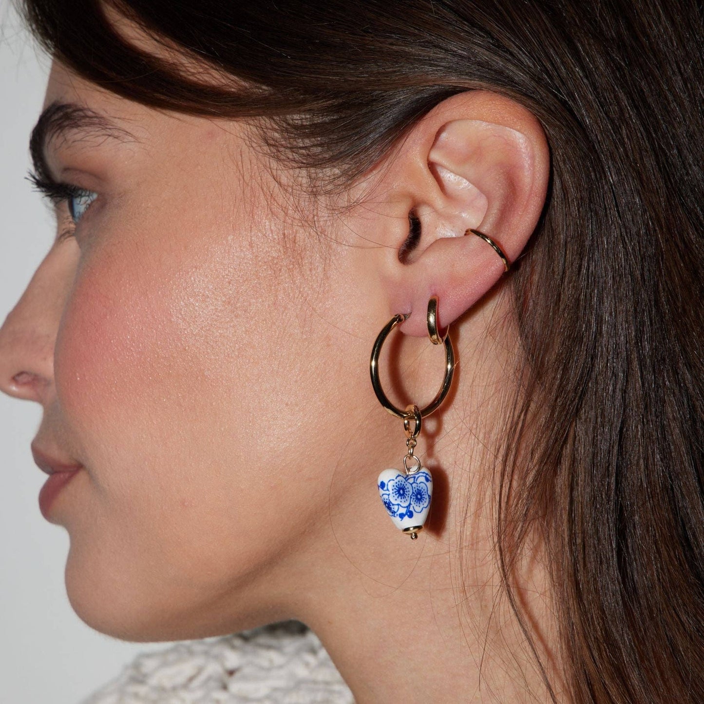 Gold Halo Basic Hoop Earrings - Nickel & Suede