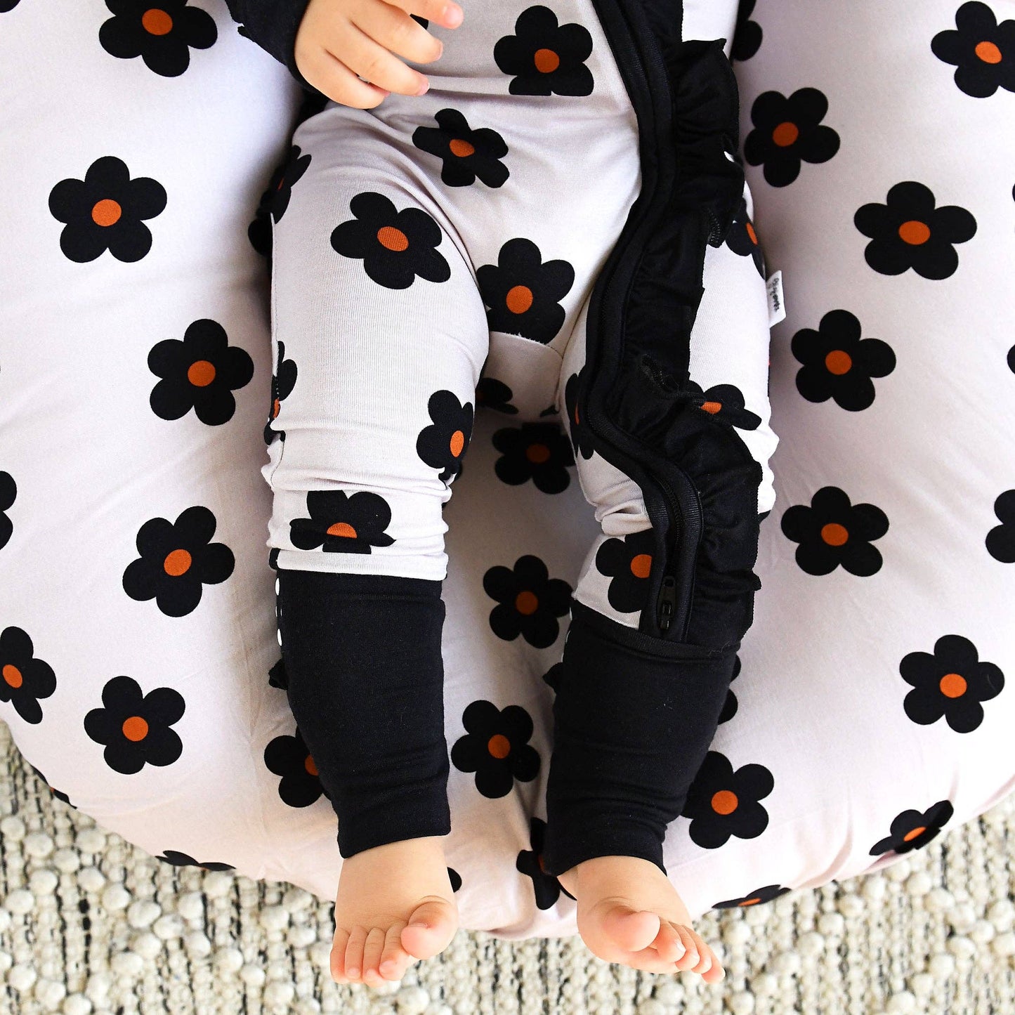 Lizzy RUFFLE ZIP Bamboo One Piece Floral Baby Outfit