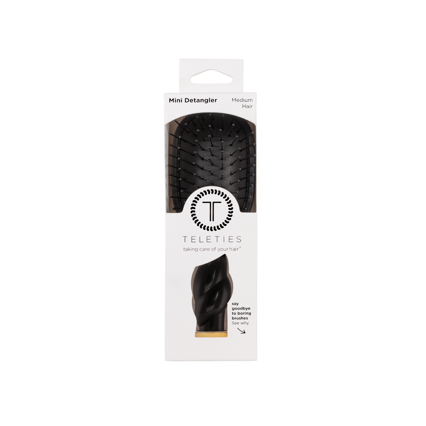 Teletie Mini Detangler Brush | Jet Black | Medium