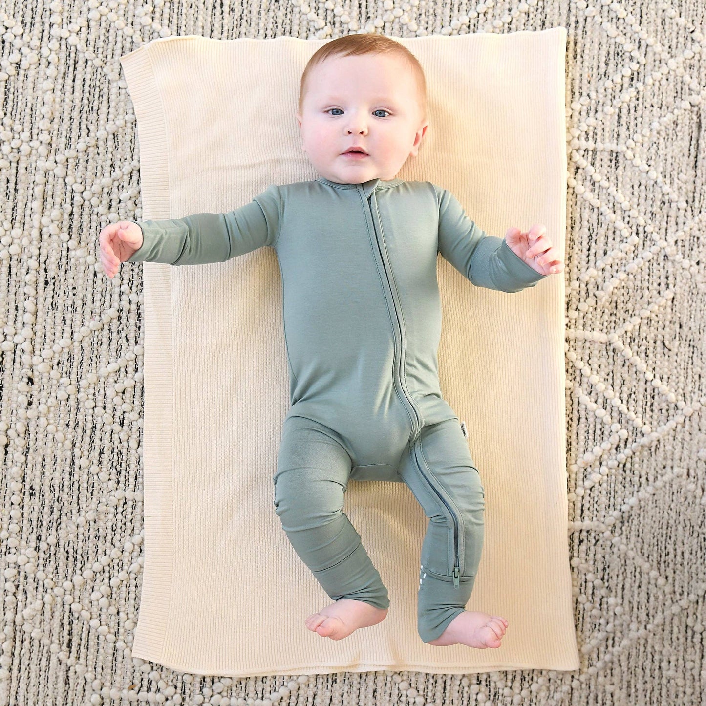 Eucalyptus ZIP Bamboo Keepsake Two Way Zipper Baby Outfit