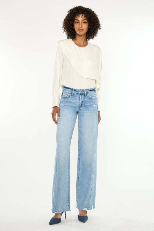 Kan Can Mid Rise Wide Leg Medium light wash