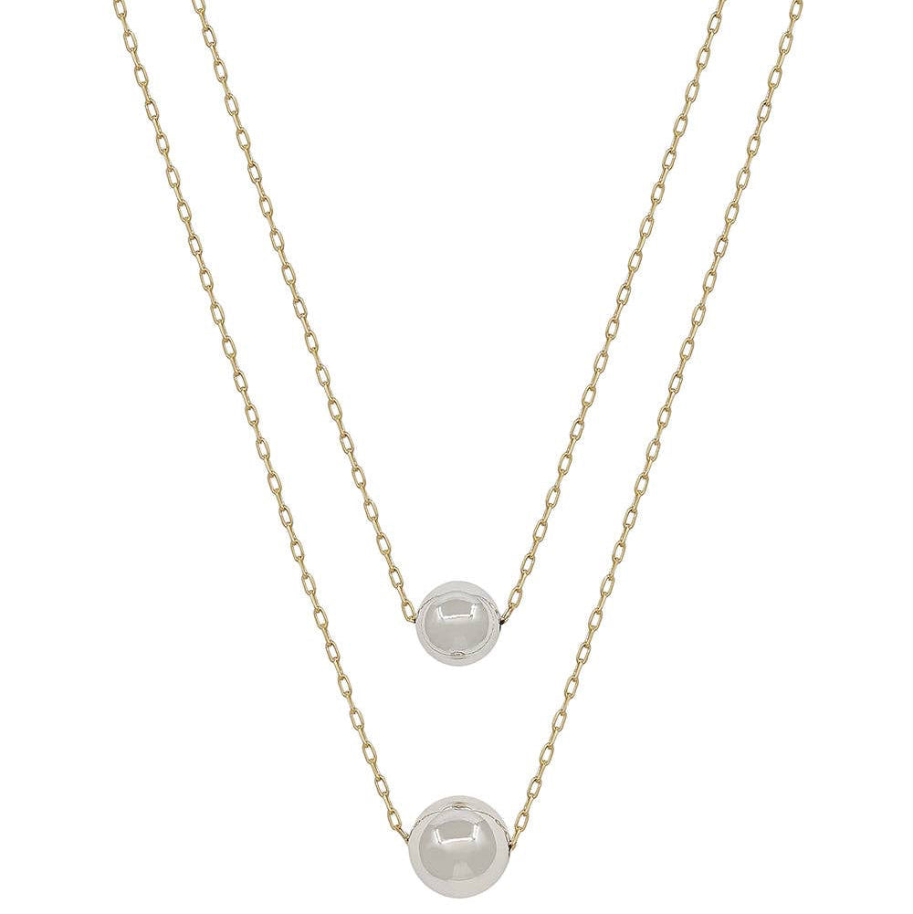 Double Layered Gold and Silver Necklace