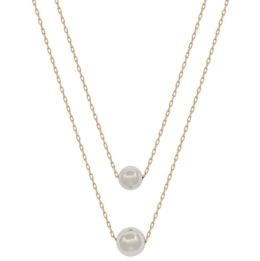 Double Layered Gold and Silver Necklace