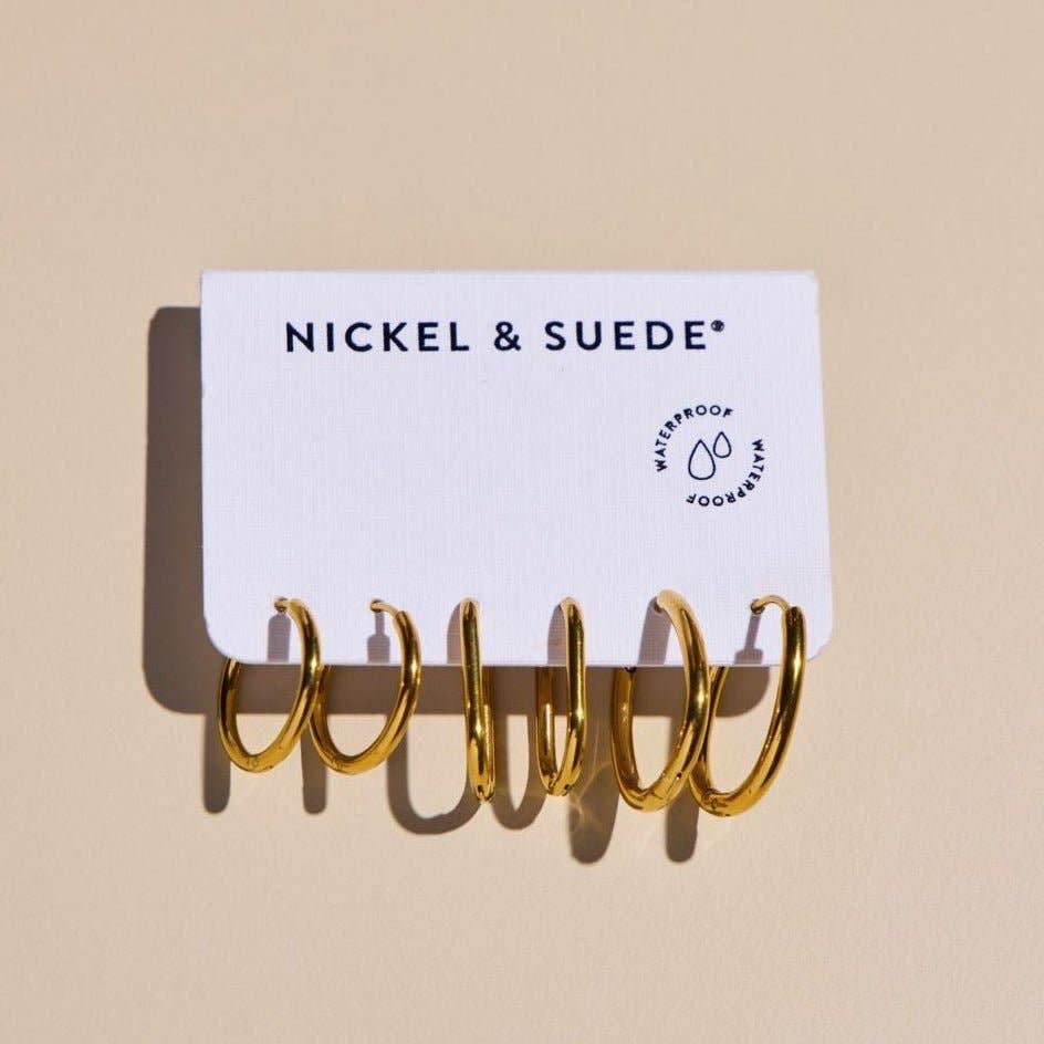 Gold Everyday Hoop Earring Set