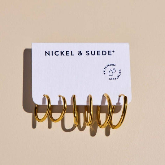Gold Everyday Hoop Earring Set