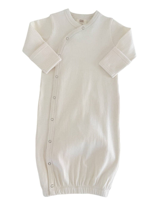 Ivory / Organic Ribbed Gown