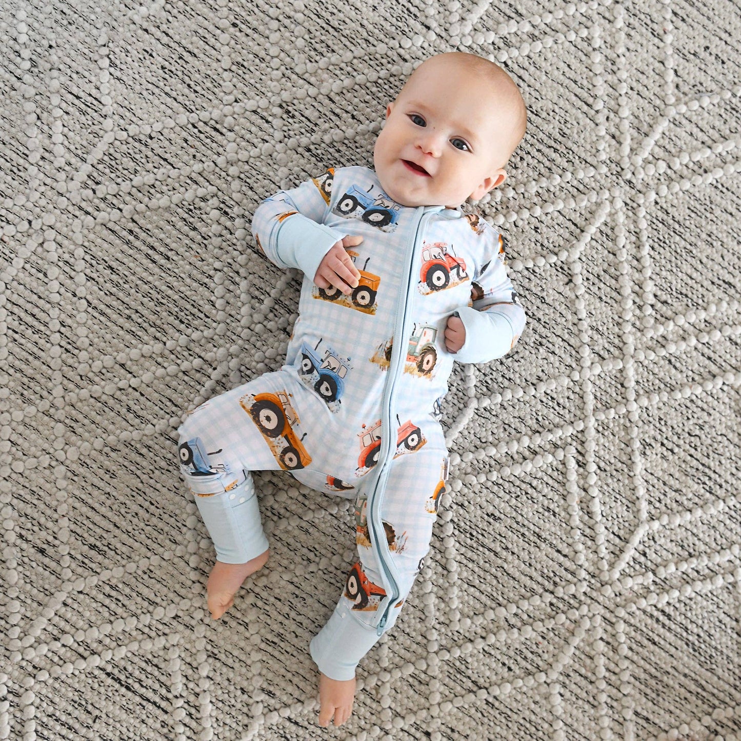 Luca ZIP One Piece Tractor Baby Outfit