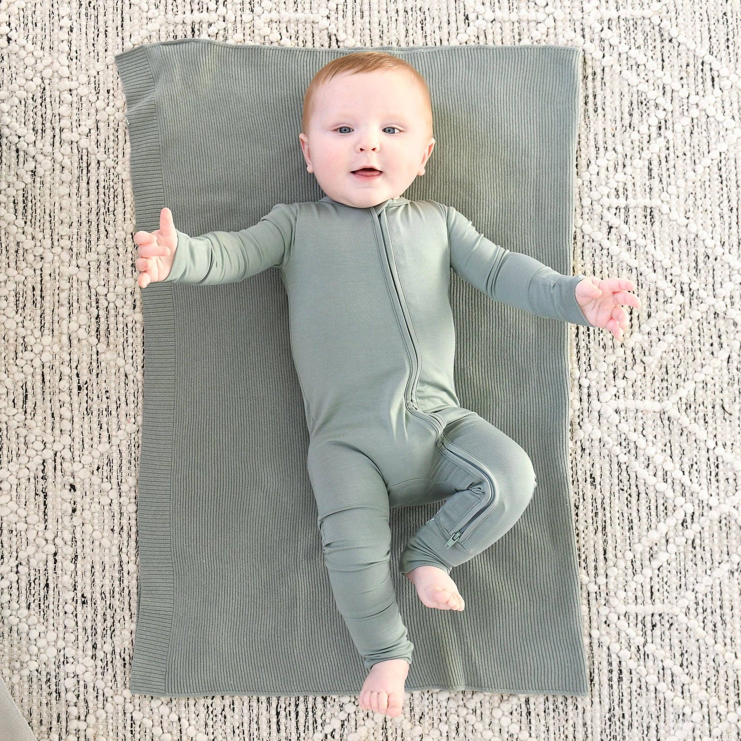 Eucalyptus ZIP Bamboo Keepsake Two Way Zipper Baby Outfit