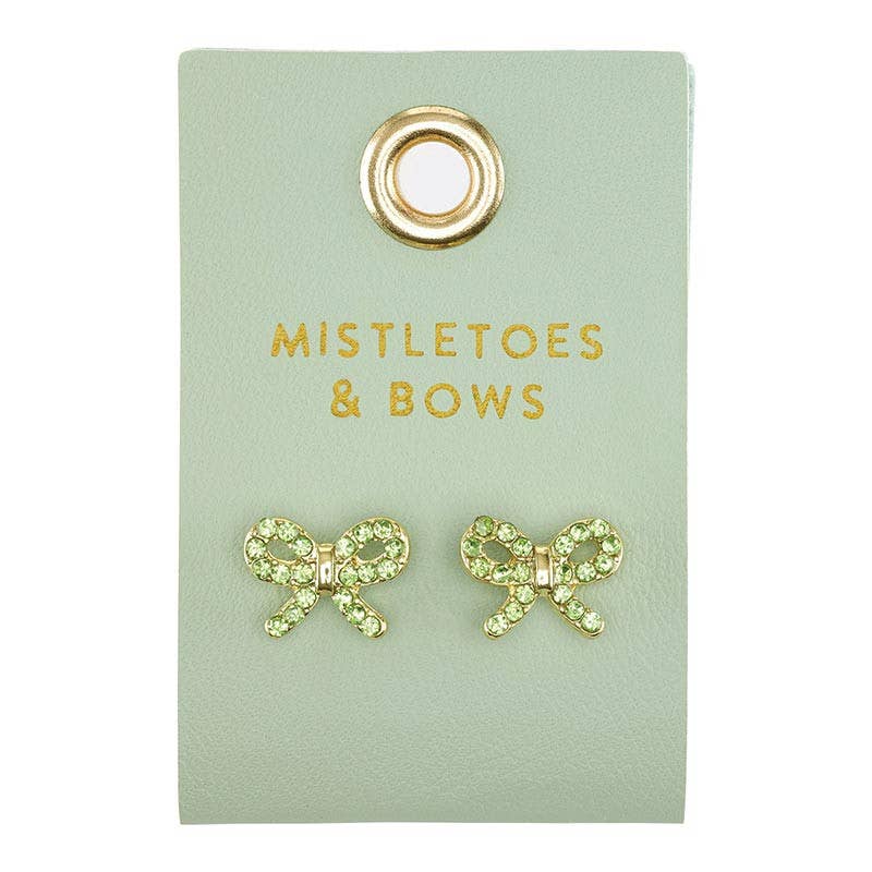 Holiday Stud  Earrings - Mistletoes + Bows