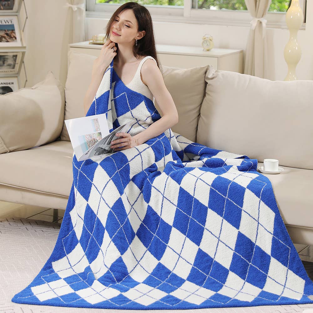 Argyle Reversible Throw Blanket