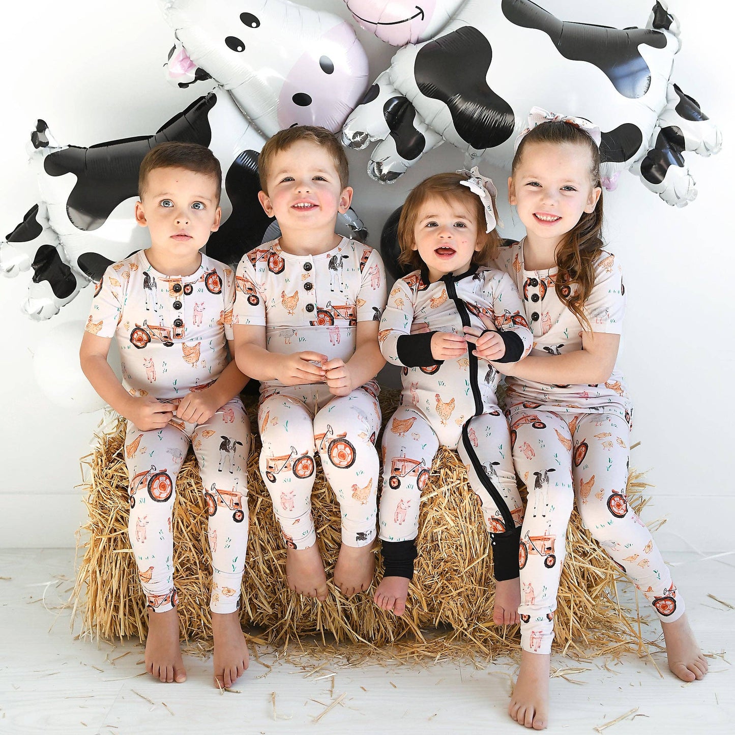 Millie Moo ZIP Bamboo Farm OnePiece 2-Way Zipper Baby Outfit