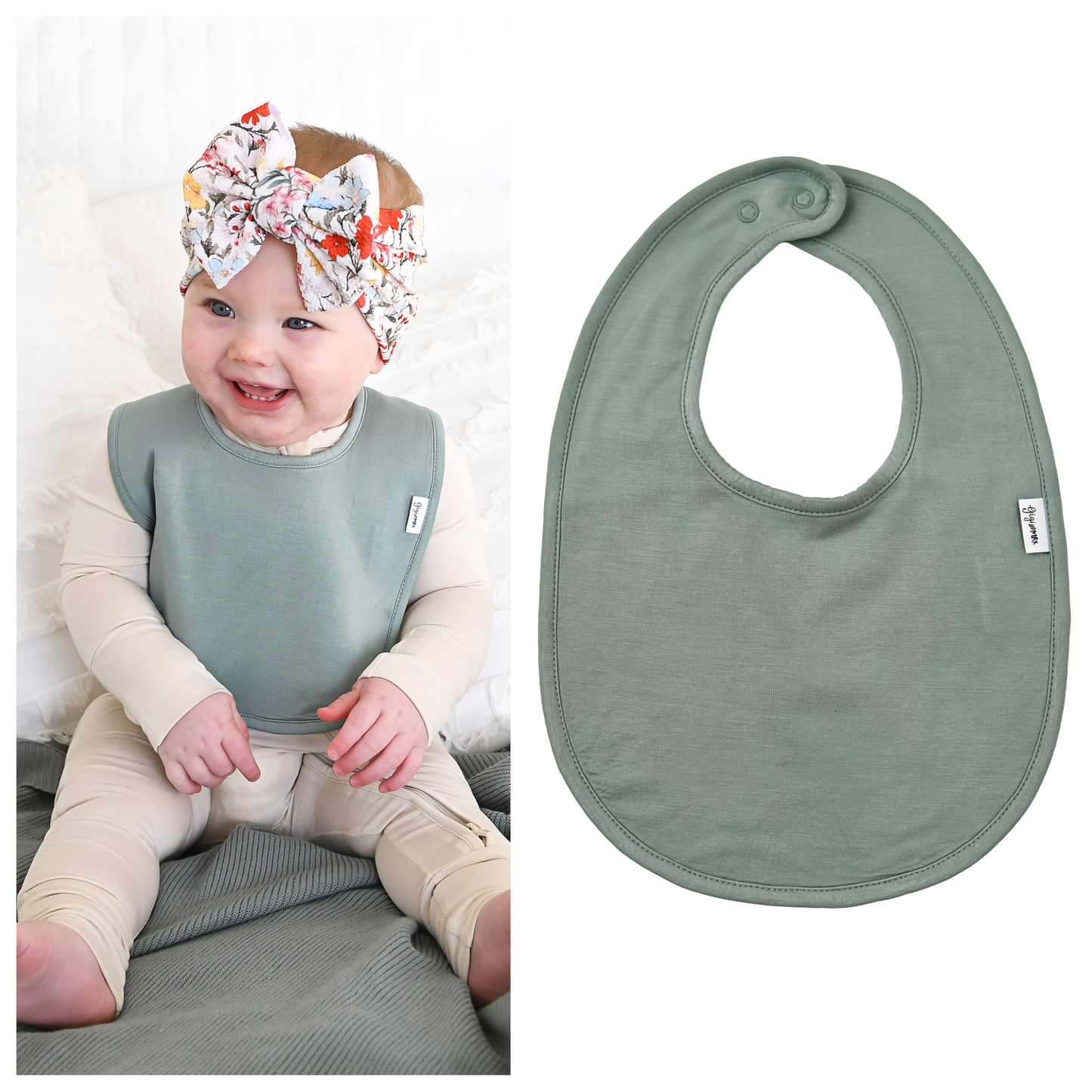Eucalyptus SNAP BIB Bamboo Keepsake Baby Accessories