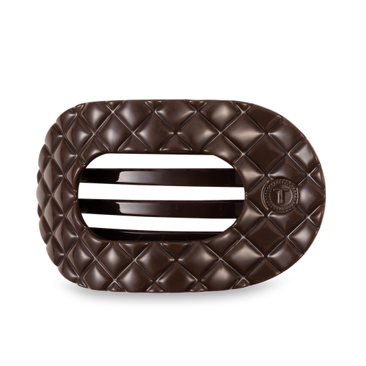 Flat Round Hair Clip | Large | Truly Taupe Quilted