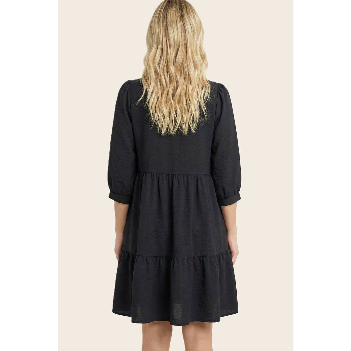 Black frilled tiered dress