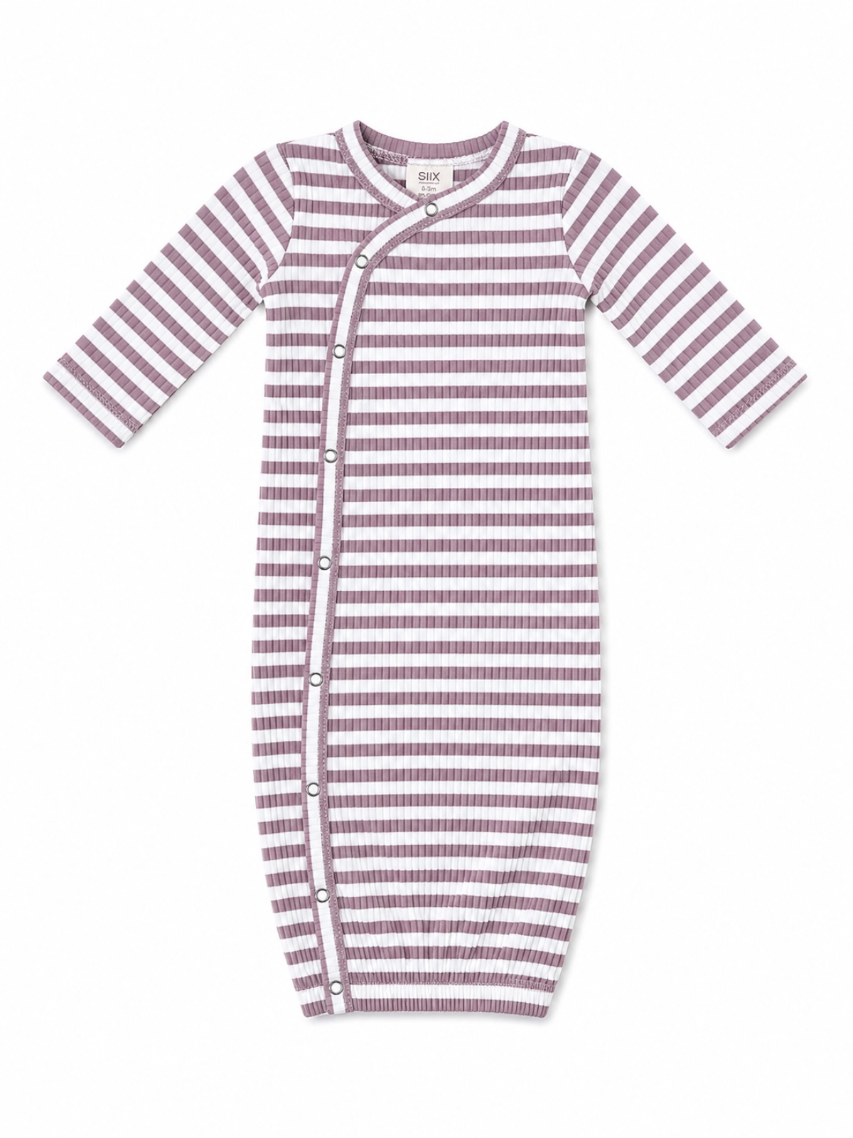 Violet Stripe / Ribbed Gown