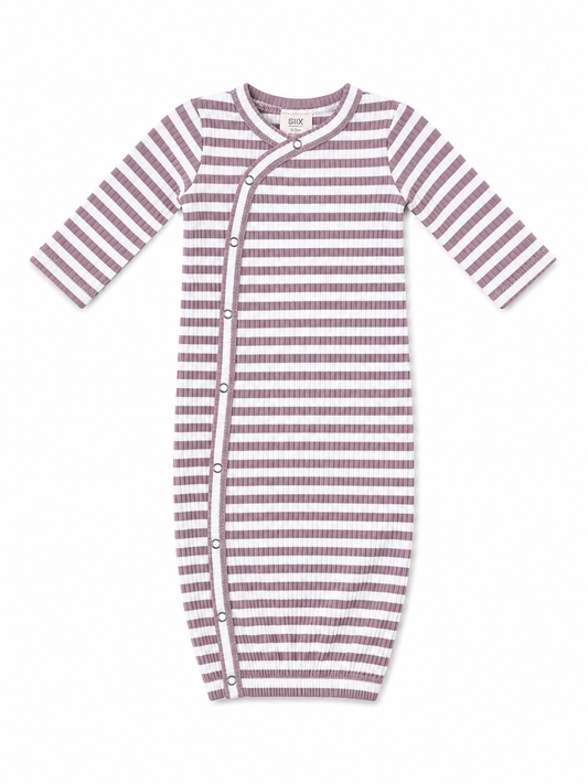 Violet Stripe / Ribbed Gown