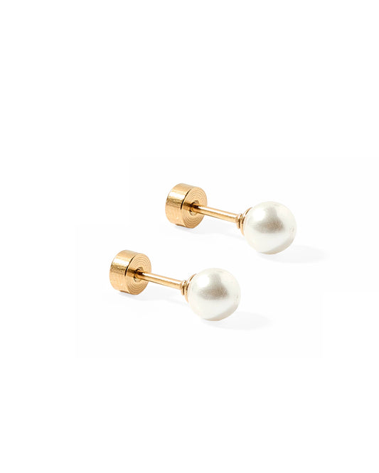 Screwback Stud Earrings - Payton Pearl 5mm