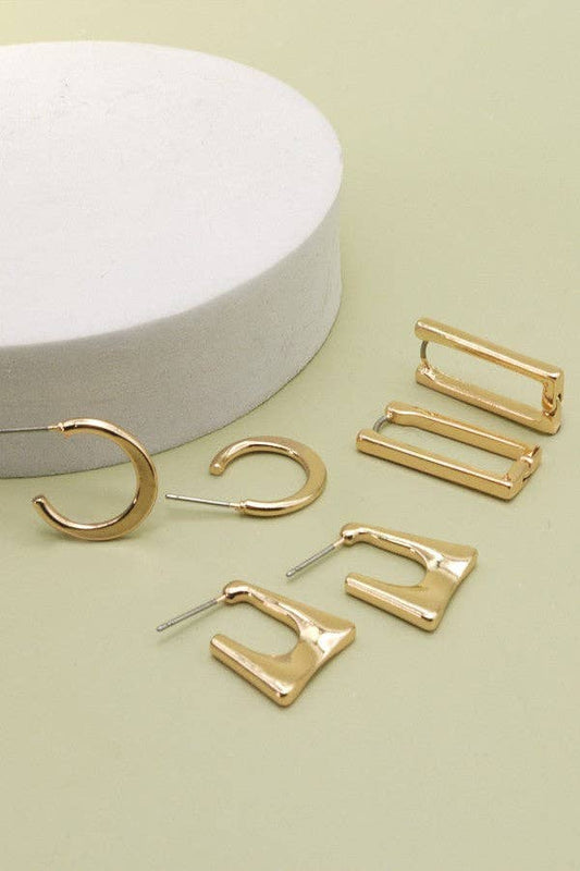 Geo Mini Trio Earring Set