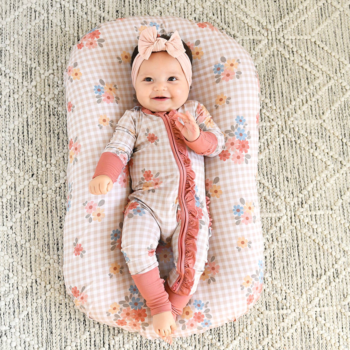 Callie RUFFLE ZIP Bamboo One Piece Floral Baby Outfit