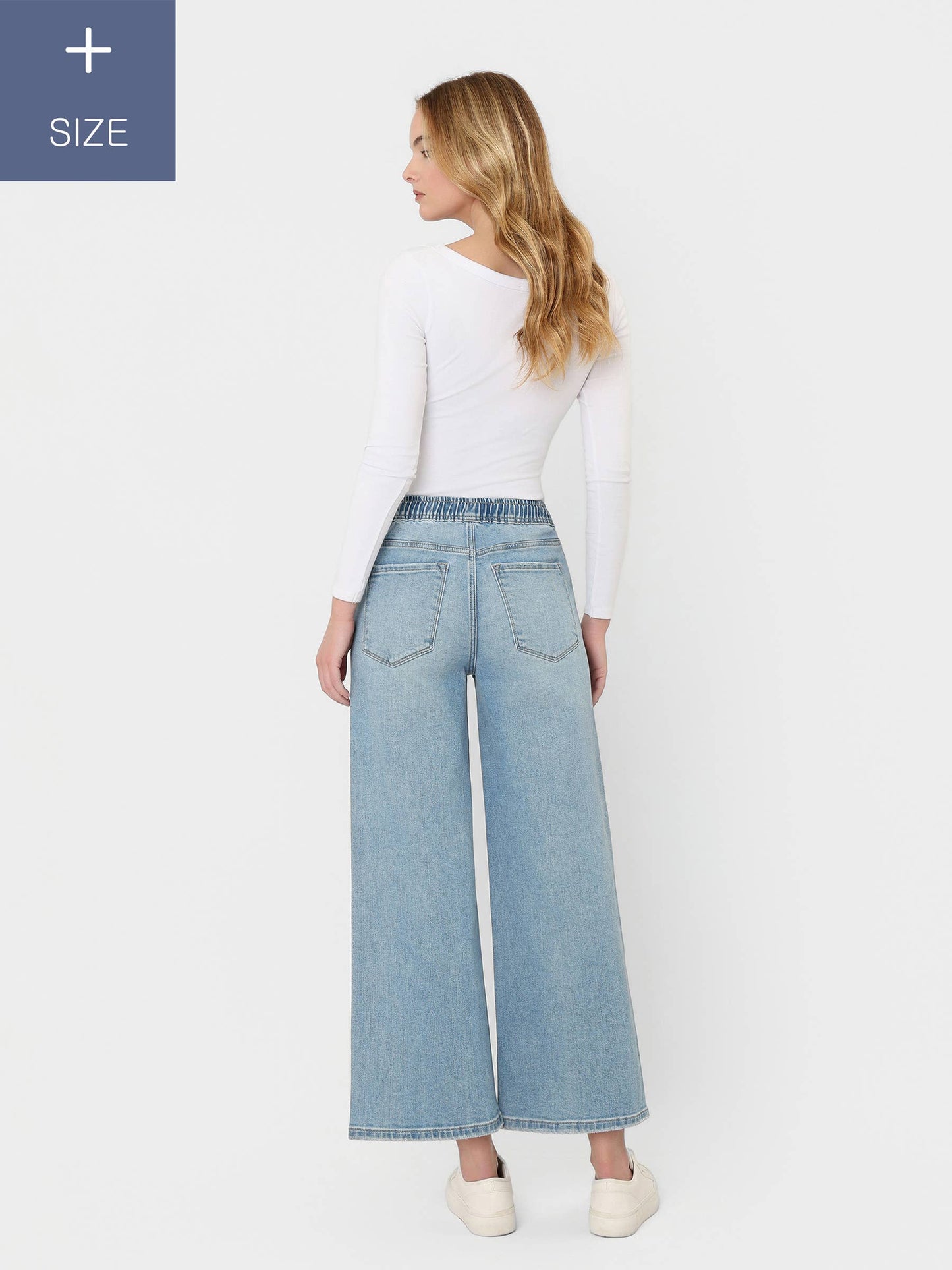 Vervet High Rise Elastic Waistband Crop Wide Leg