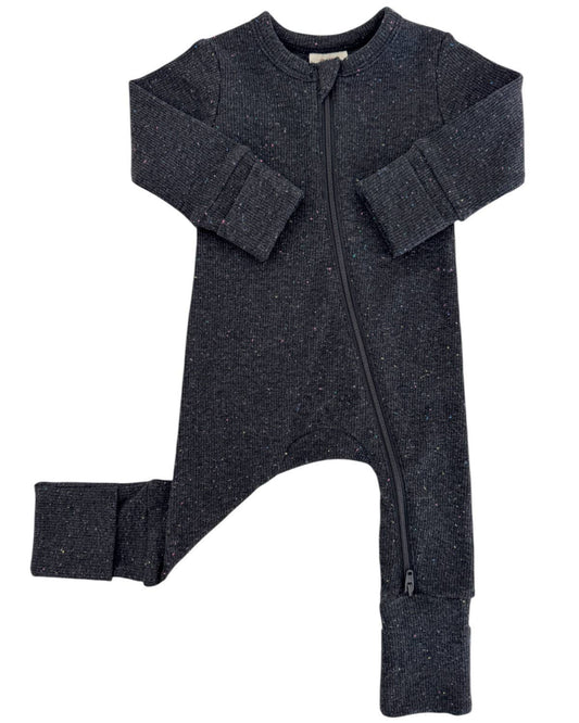 Charcoal Speckle / 2-Way Zip Romper