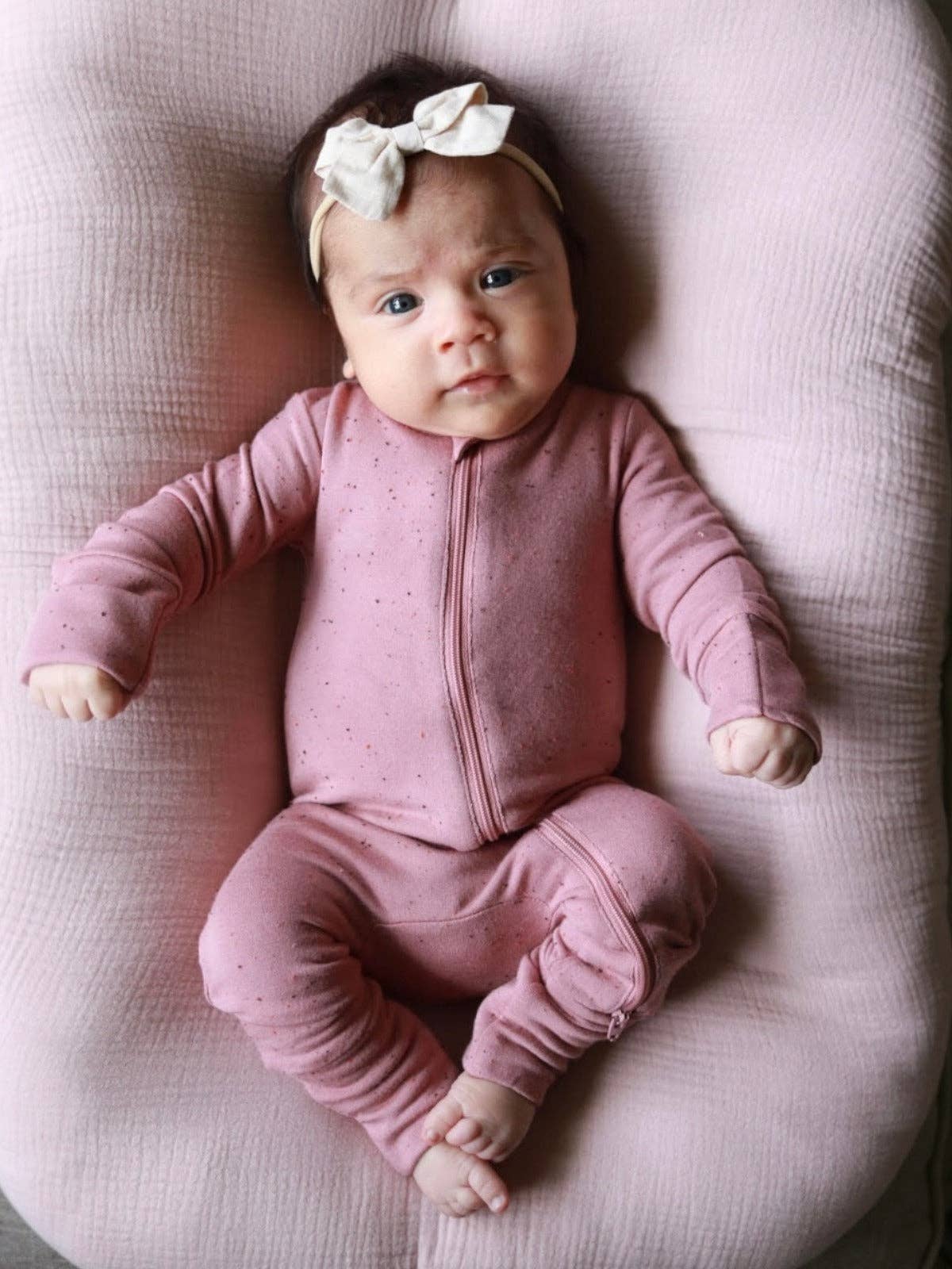 Mauve Speckle / 2-Way Zip Romper