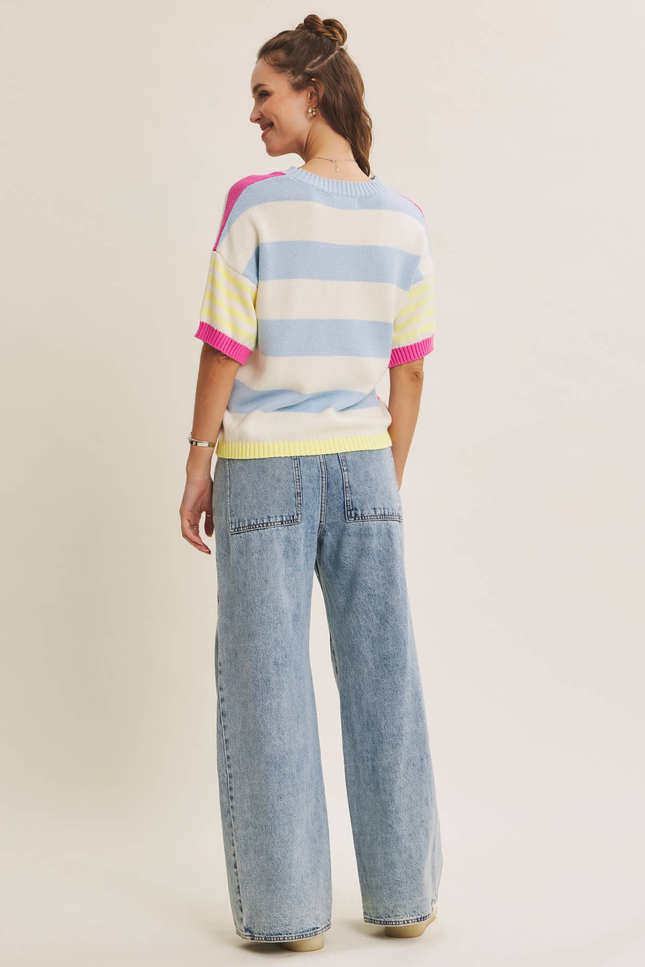 Summer multi stripe sweater top