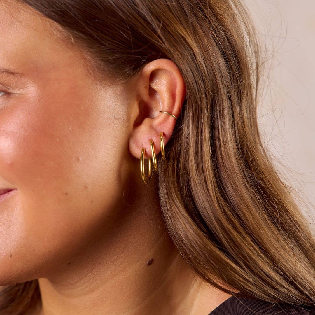 Gold Everyday Hoop Earring Set