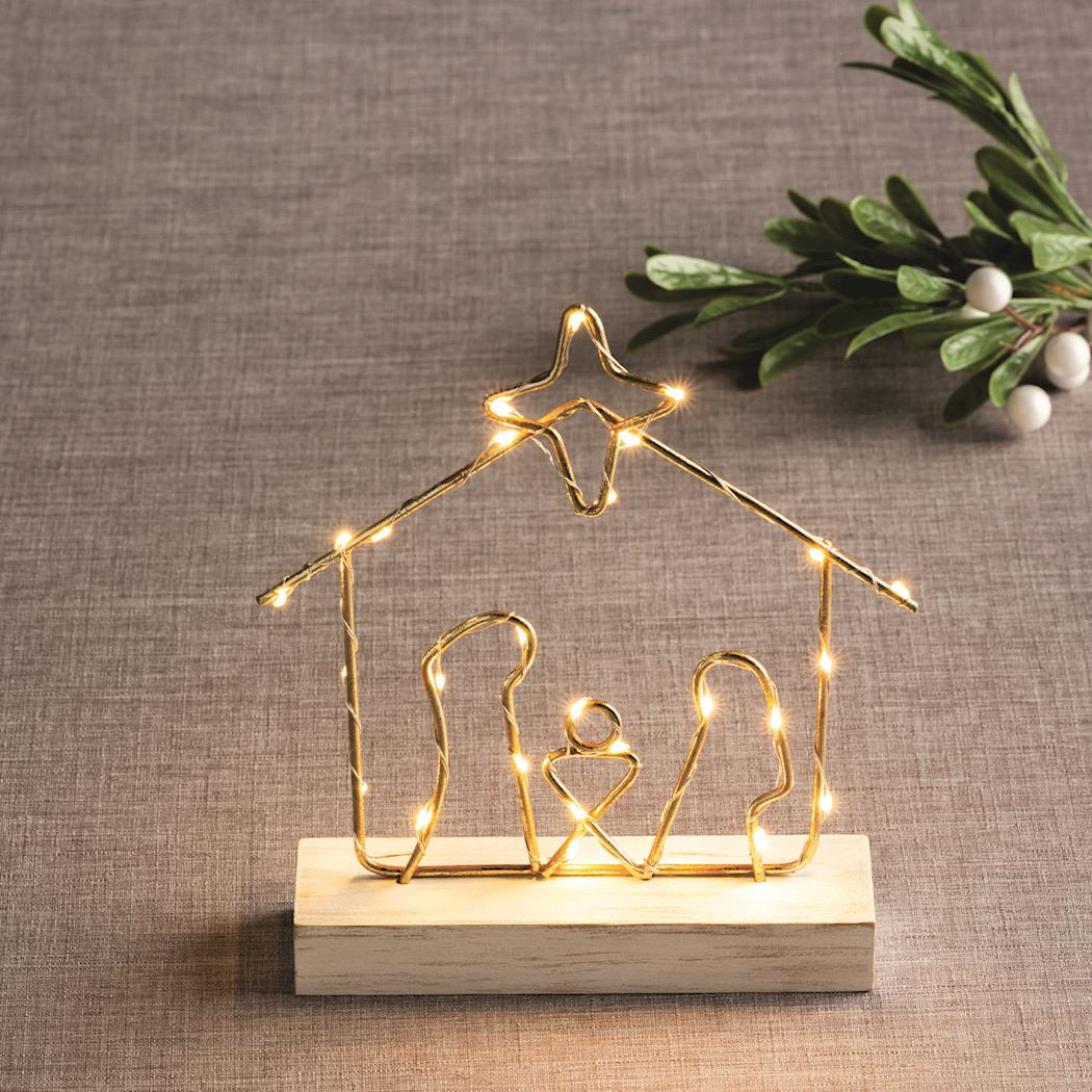 Light-Up Wire Nativity Sitter