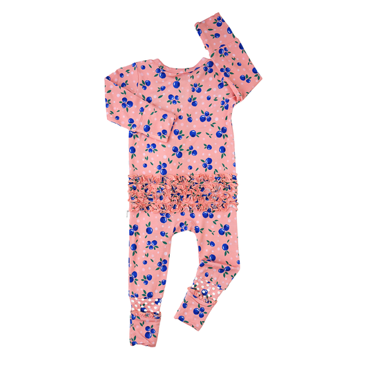 Blueberries Ruffle Zip Outfit