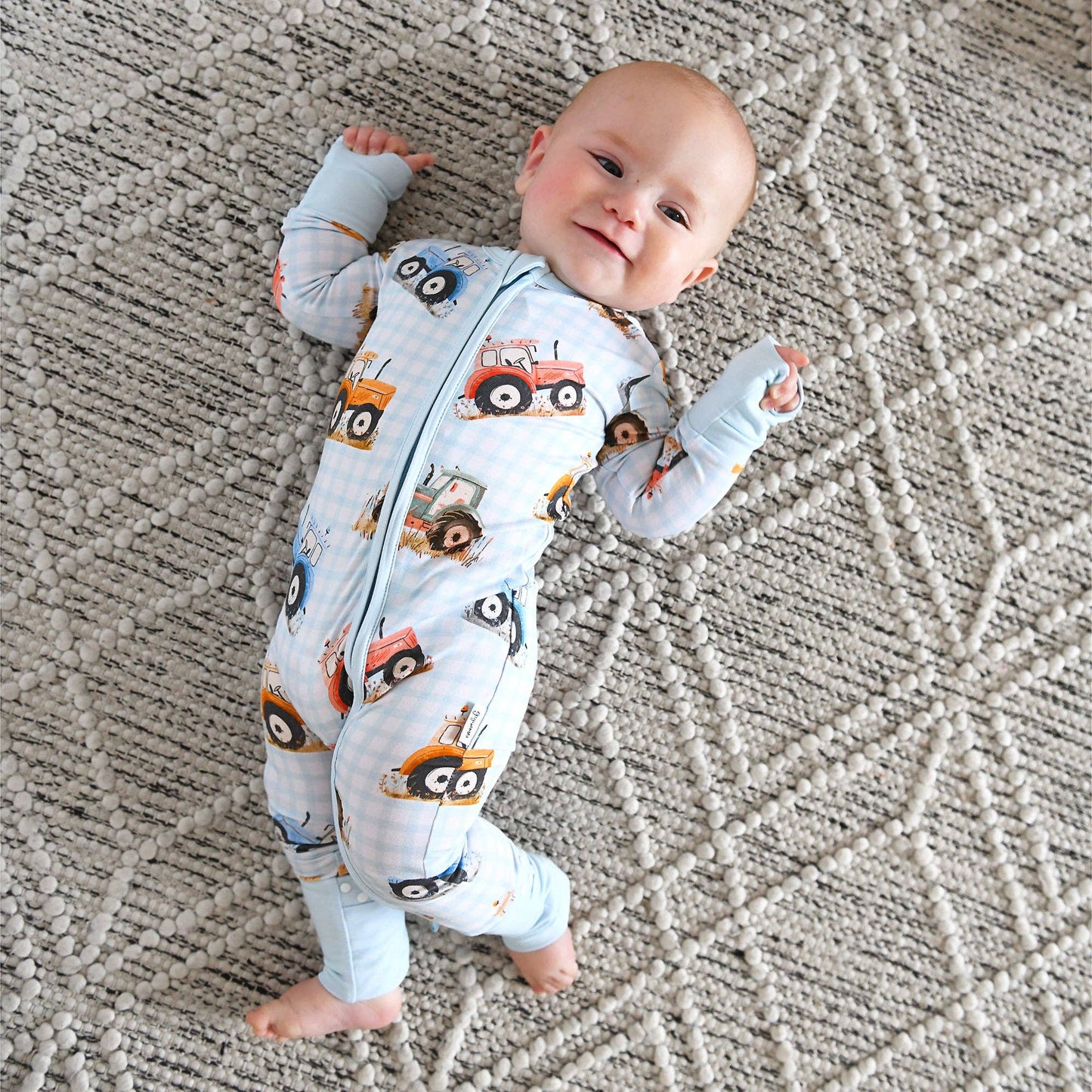 Luca ZIP One Piece Tractor Baby Outfit