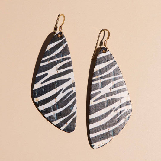 Zebra Cork Evie Nickel & Suede