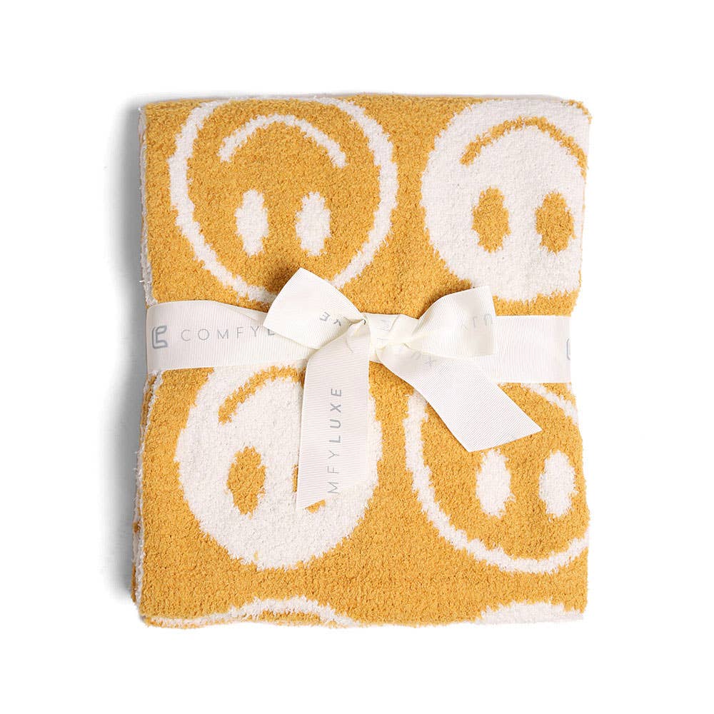 Smile Patterned Reversible Kids Throw Blanket