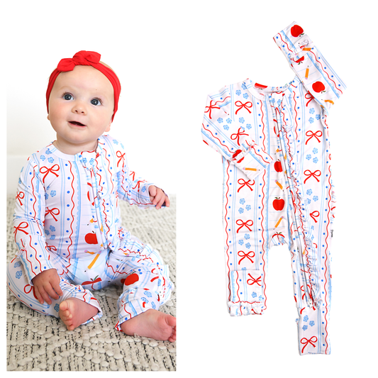 Macy RUFFLE ZIP Bamboo One Piece Baby Outfit