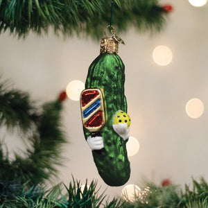 Old World Pickleball Pickle Ornament
