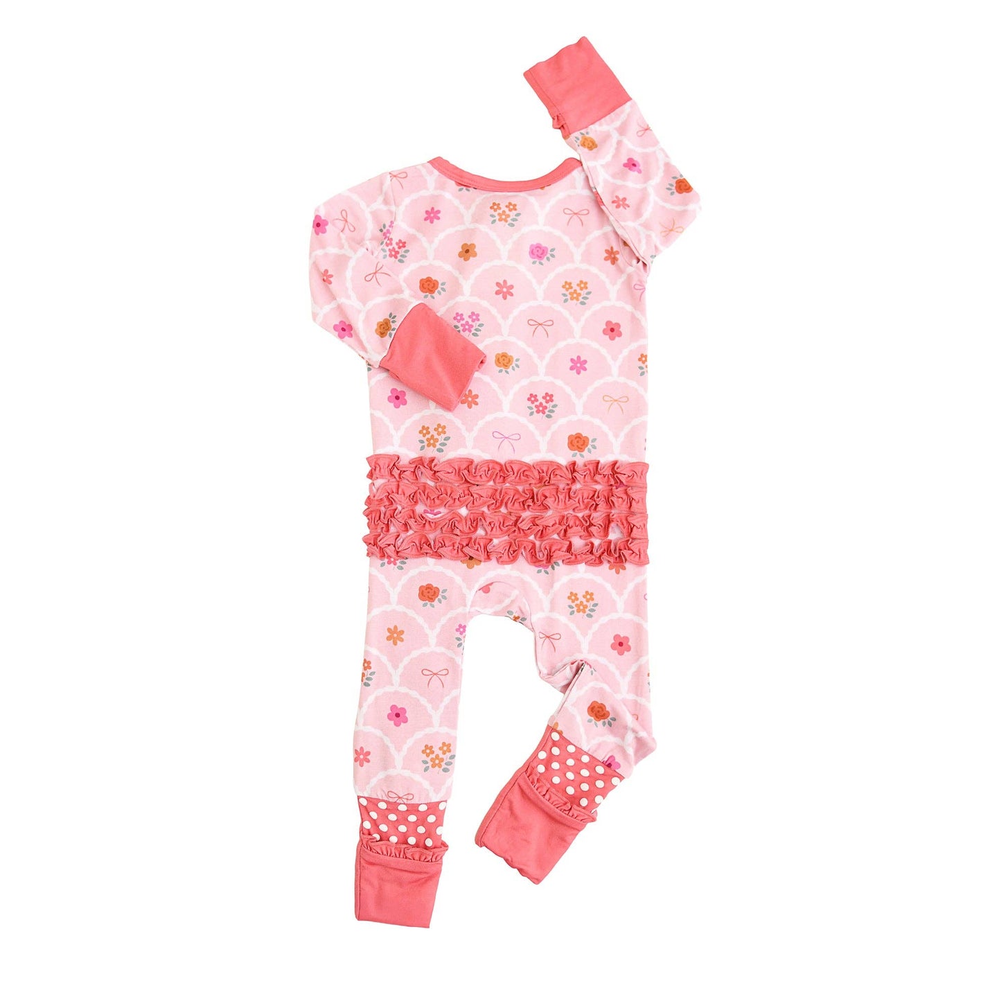 Everleigh RUFFLE ZIP Bamboo One Piece Floral Baby Outfit