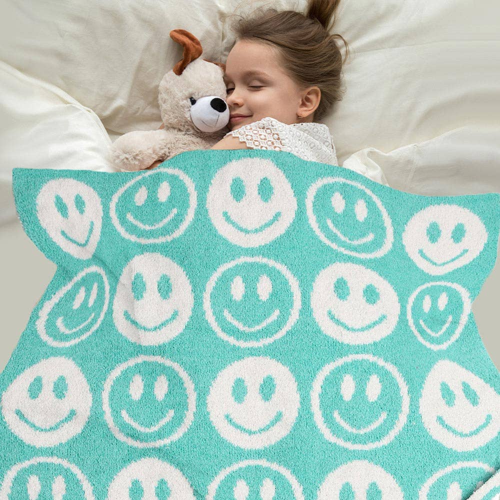 Smile Patterned Reversible Kids Throw Blanket