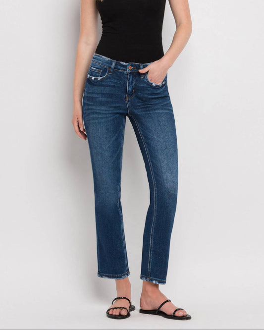 Flying Monkey Mid Rise Ankle Slim Straight Jeans