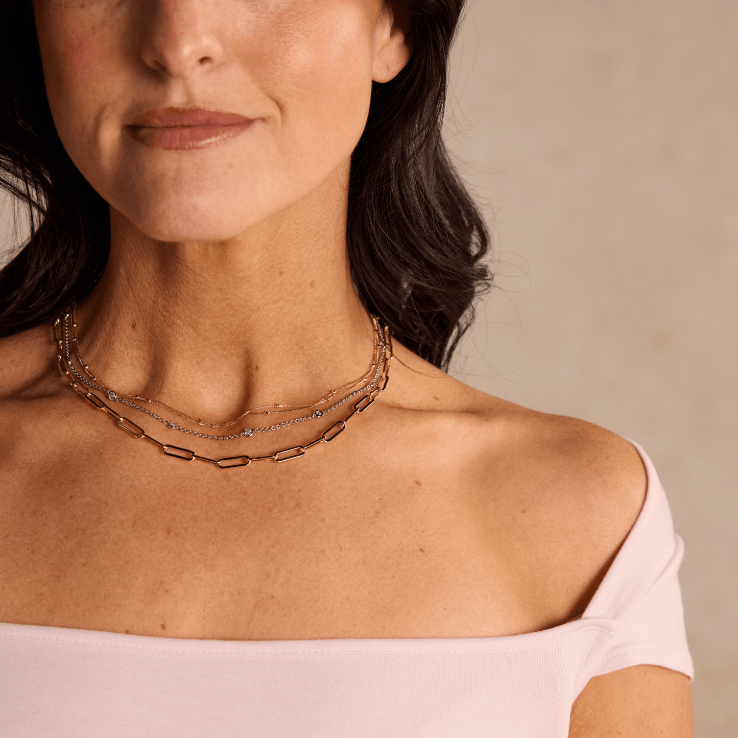 Silver Double Layer Saturn Chain Necklace Nickel & Suede