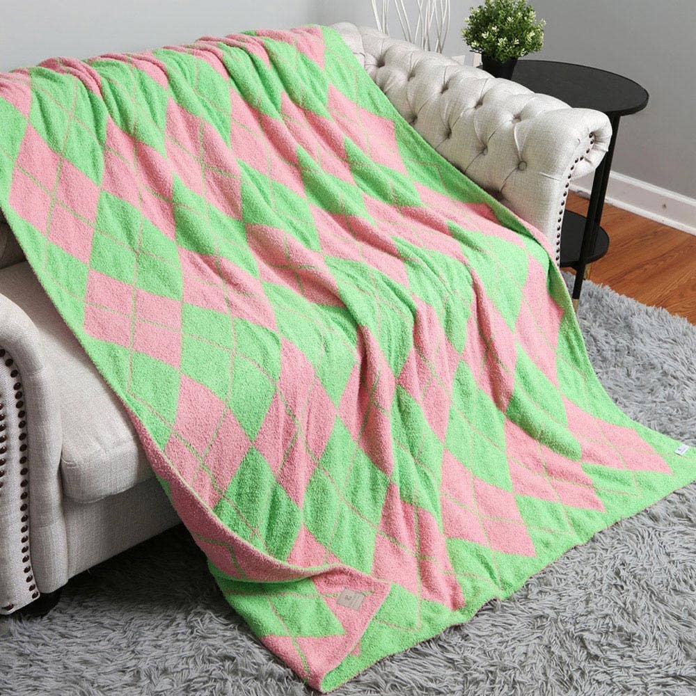 Argyle Reversible Throw Blanket