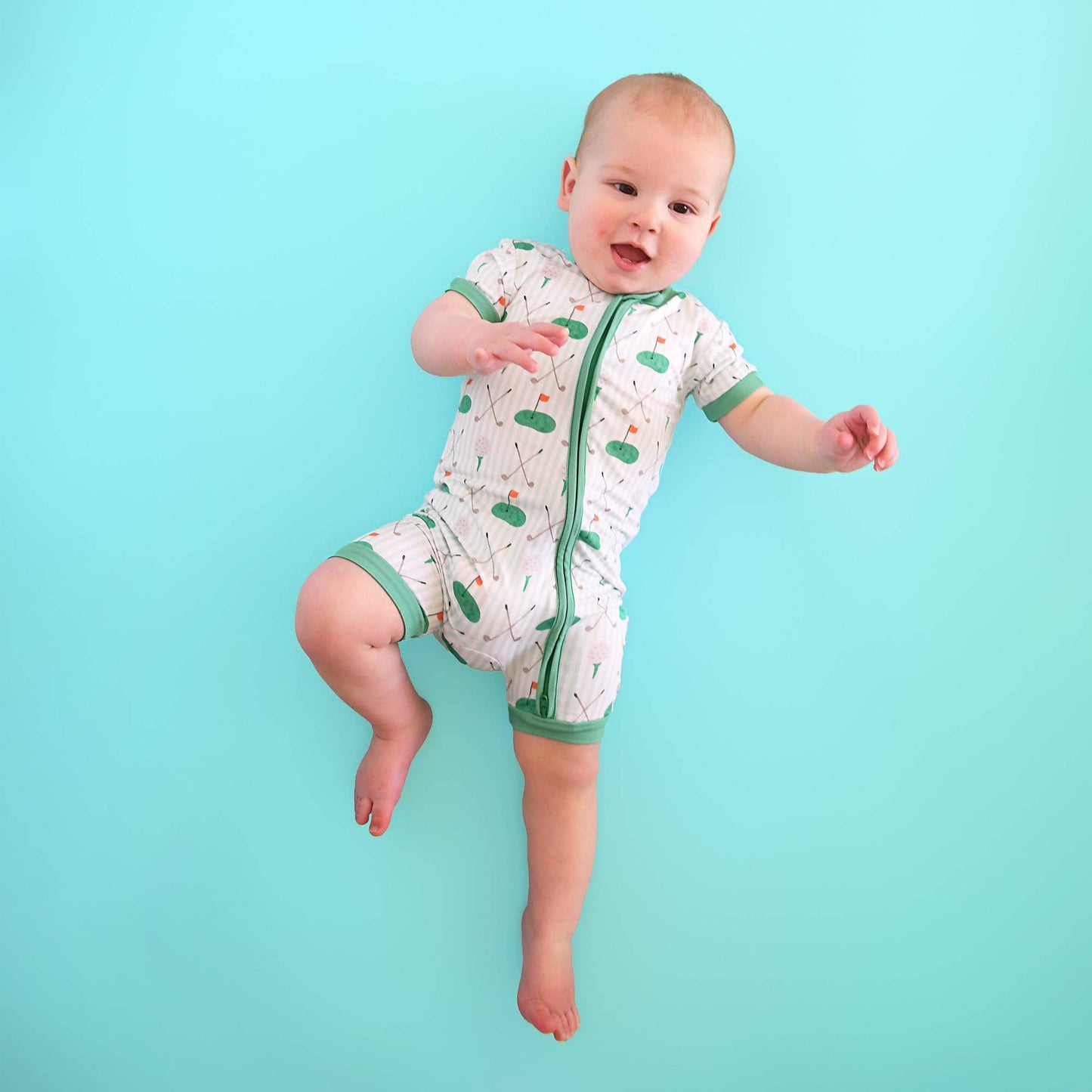 Scottie Golf SHORTY ZIP Bamboo One Piece Golf Baby Outfit