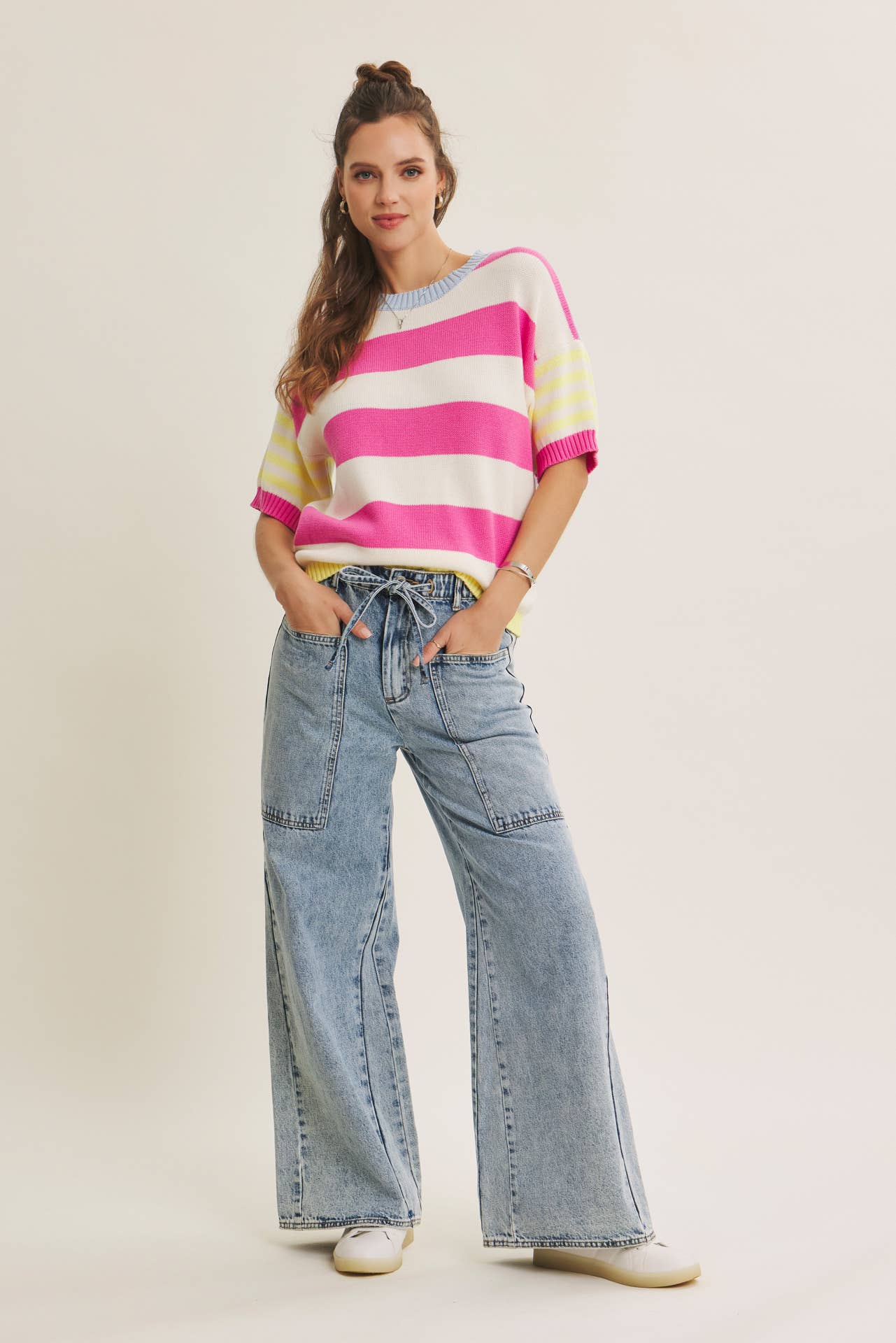 Summer multi stripe sweater top