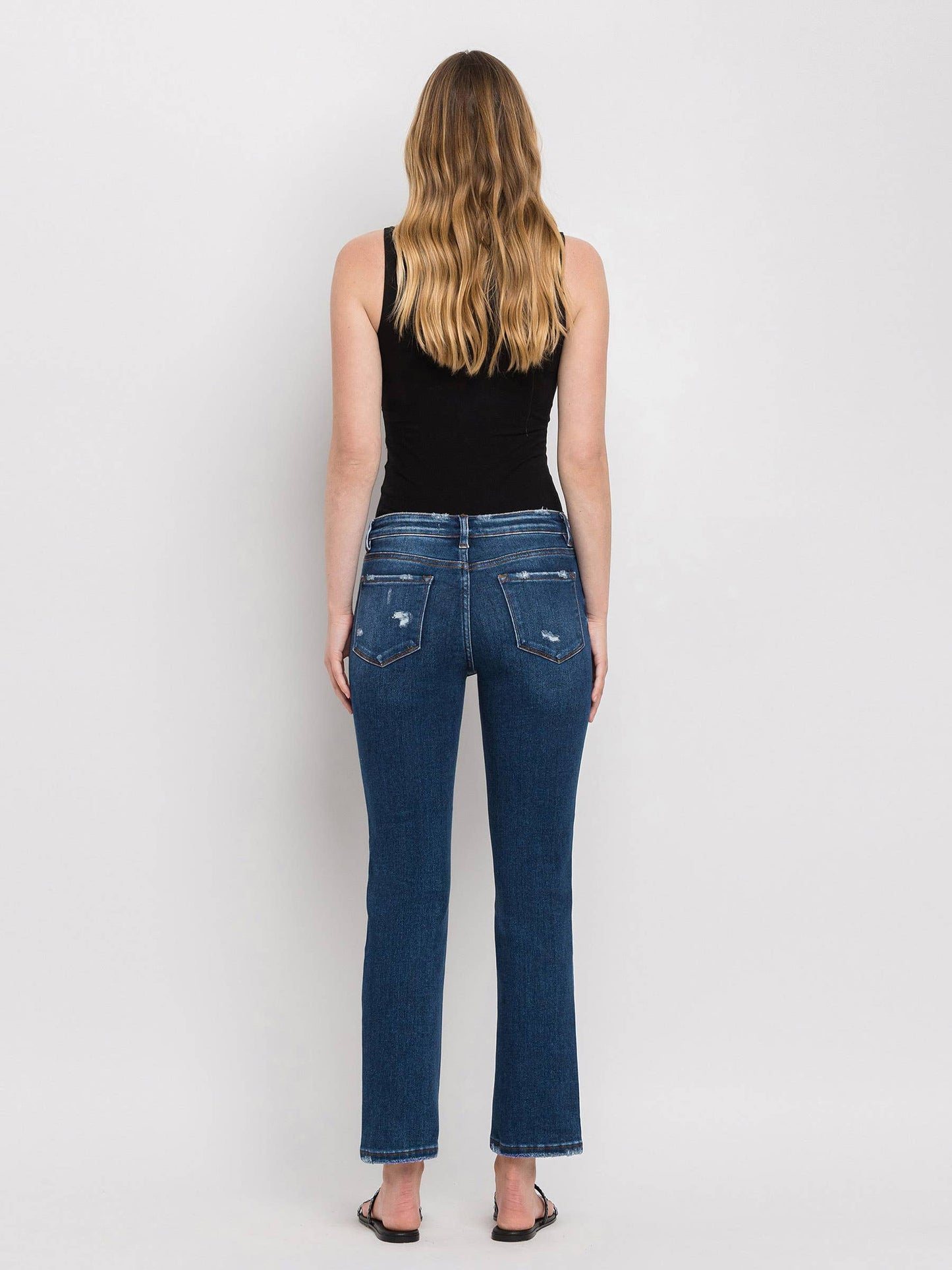 Flying Monkey Mid Rise Ankle Slim Straight Jeans