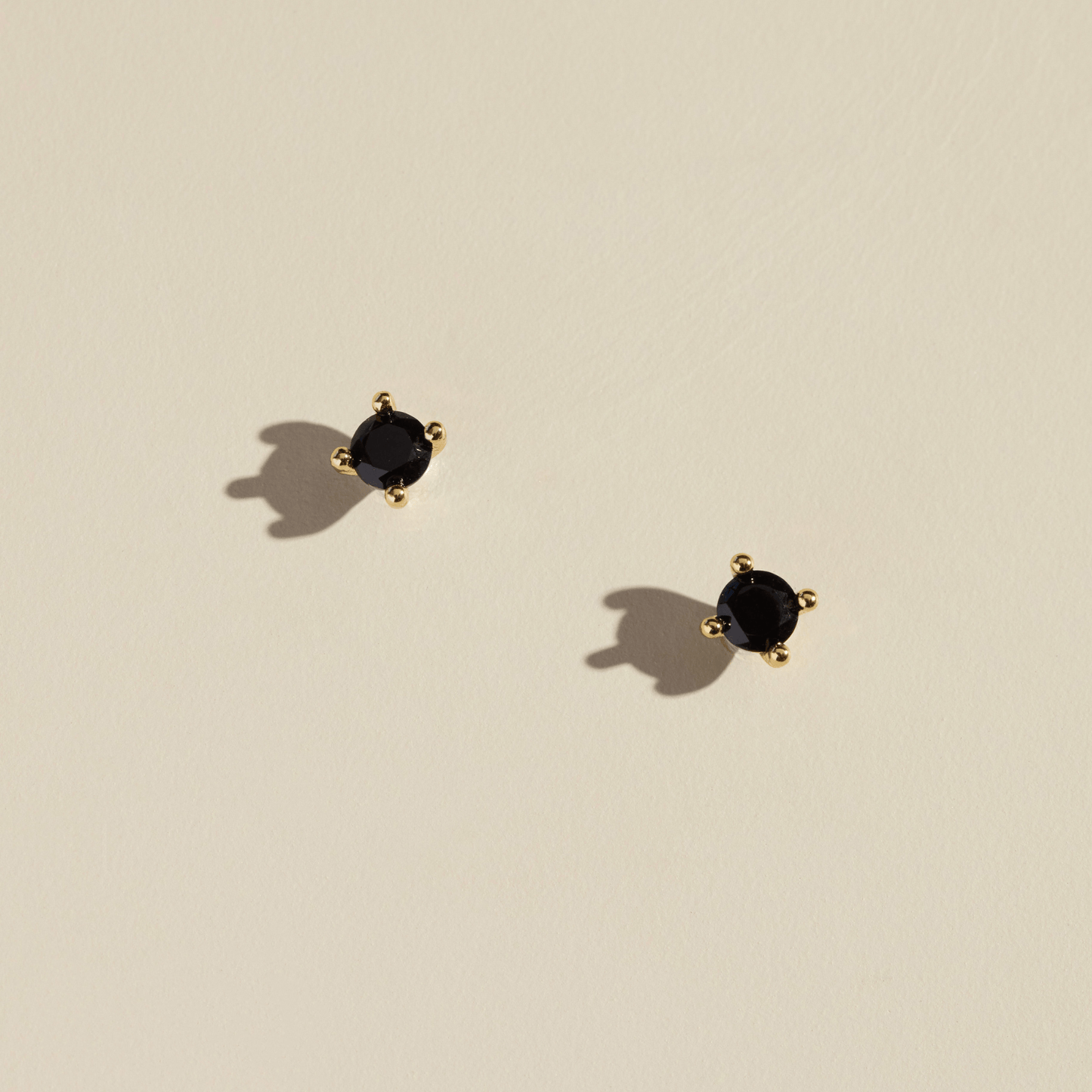 Black Crystal Studs Nickel & Suede